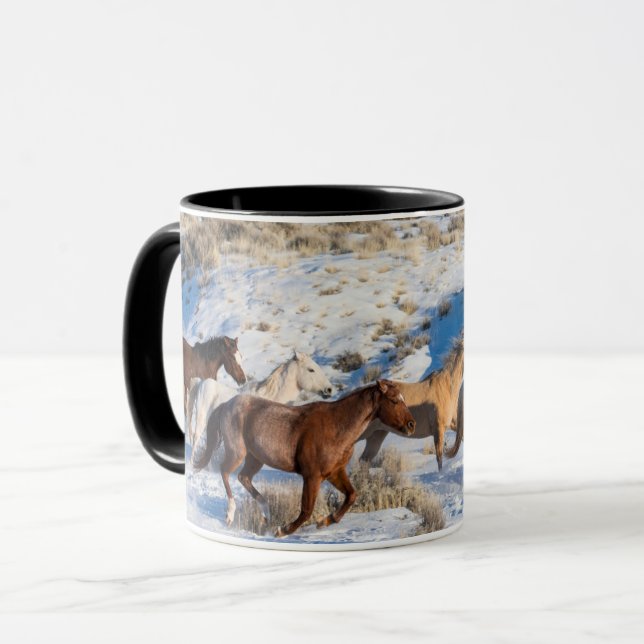 Taza Tropa de caballos en invierno en Hideout Ranch (Anverso izquierdo)