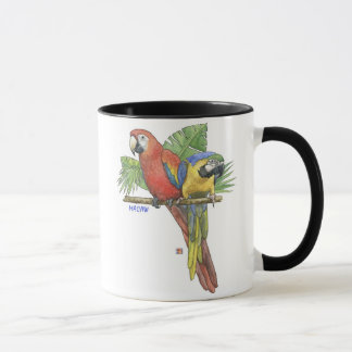 Taza tropical de los Macaws