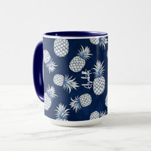 Taza Tropical Pineapple with Name – Watercolor Style