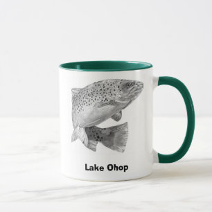 Taza TRUCHA ARCO IRIS, lago Ohop, GoneFishin
