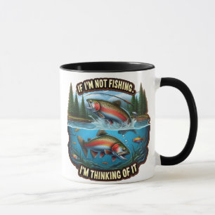 Taza Trucha arco iris Un violento pez salta del agua