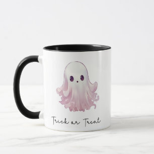 Taza Truco fantasma rosado o trata Halloween
