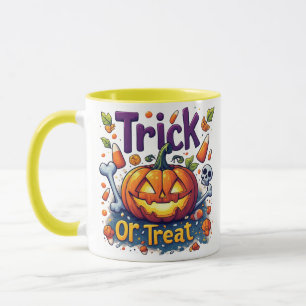 Taza Truco o trato Calabaza Caramelo Cráneo Halloween �