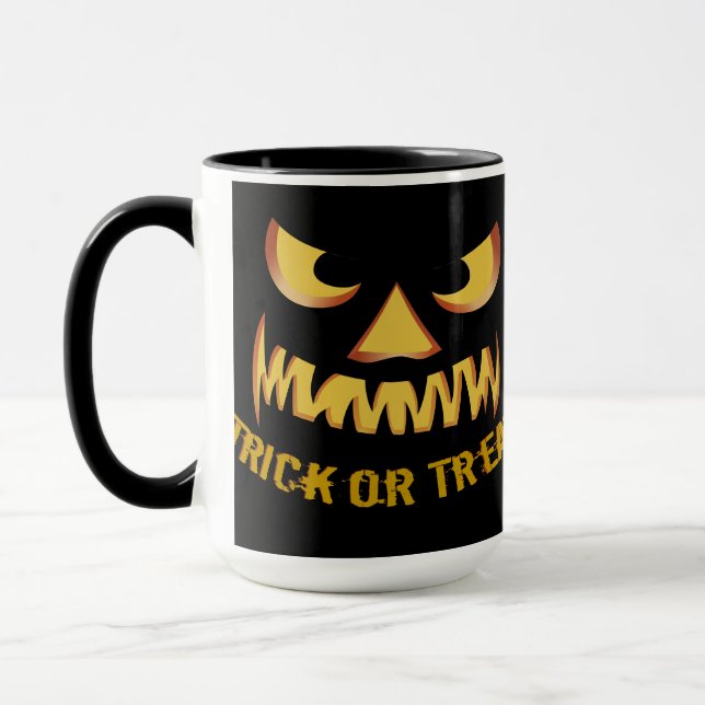 Taza Truco o trato con cara de calabaza (Izquierda)