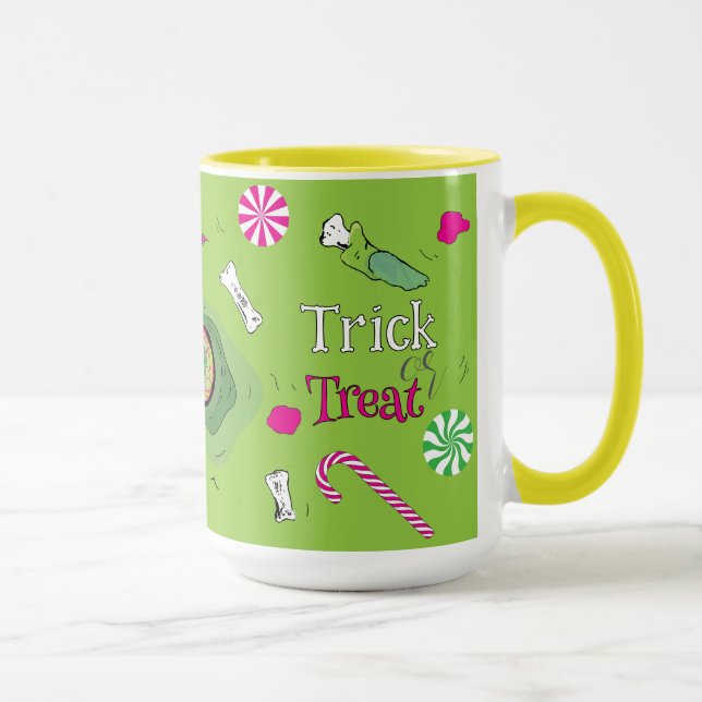 Taza ¡Truco o trato! ¡Dulce Muerte Y Dulce! (Derecha)