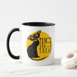 Taza Truco o trato negro Gato Halloween Mug