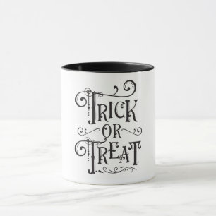 Taza Truco o trato tipografía vintage de Halloween