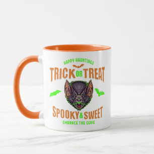 Taza Truco o truco de los murciélagos de Halloween