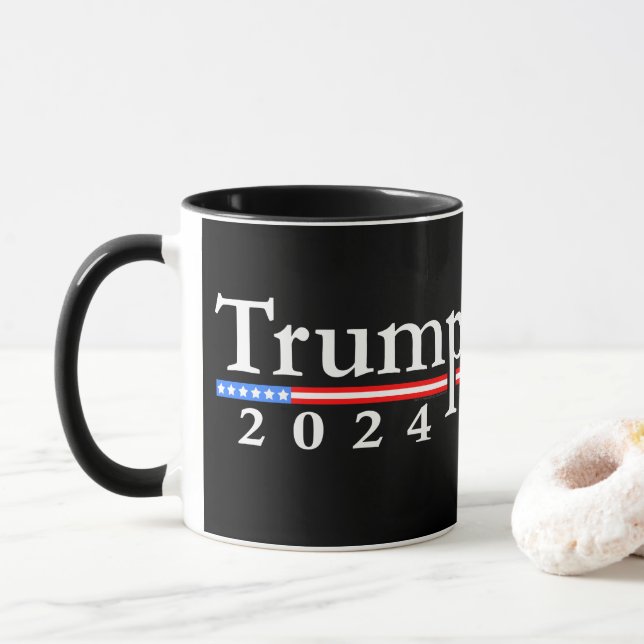 Taza Trump 2024 Classic Black and Red (Con donut)