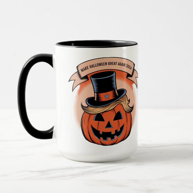 Taza Trump calabaza Halloween Mug: Nuevo modelo festivo (Izquierda)