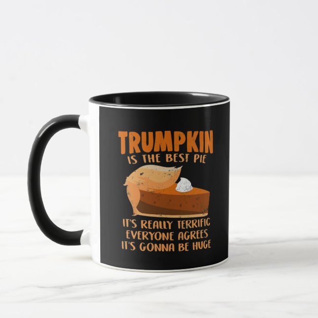 Taza Trumpkin Pie Funny Design - Fiesta de Acción de Gr (Izquierda)