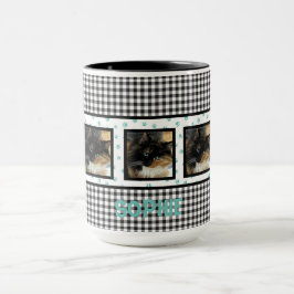 Taza Tu foto aquí Verde azulados Paws Personalizados Mu