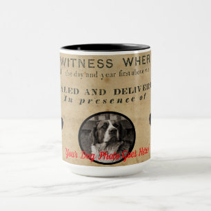 Taza Tu foto de perro en Paws 1860 Documento legal dive