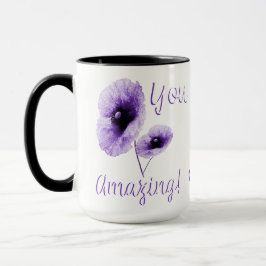 Taza Tú Increíble Floral Violeta
