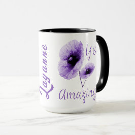 Taza Tú Increíble Floral Violeta