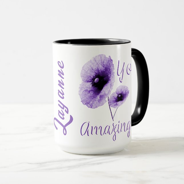 Taza Tú Increíble Floral Violeta (Anverso derecho)
