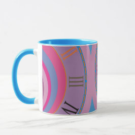 Taza Tu nombre es Brew. Naranja azul púrpura de reloj