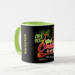 Taza Tu Nombre Marac y Cuatro Trini Navidad NEGRO