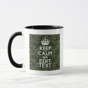 Taza Tu propio texto Camo Digital Woodland mantener la 