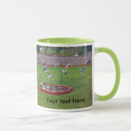 Taza Tu texto Pigeons Flying Bird Garden Mugs