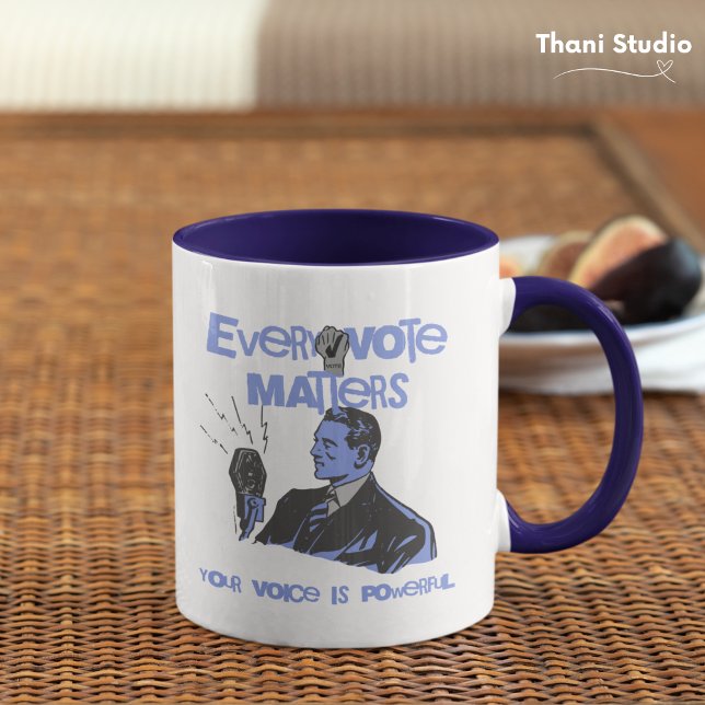 Taza Tu voto importa las elecciones azul político impre (Subido por el creador)