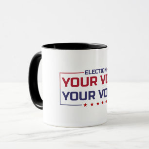Taza Tu voto tu voz fuente coloreada
