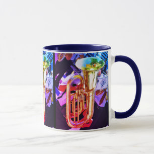 Taza Tuba Brillante Perspectiva Inclinada Banda de Meta