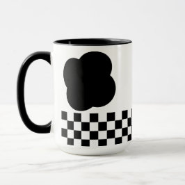 Taza Tubo de dos tonos negro y blanco