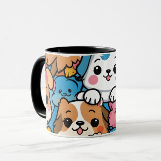Taza Tubo de mugre de patrón de cachorro lindo