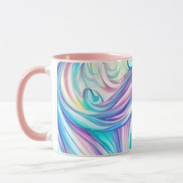Taza Tuercas de ondas azules y patrón de remolinos