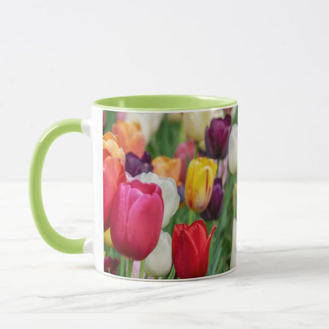 Taza Tulip Spring Flores Jardín Floral Amarillo Rojo (Izquierda)