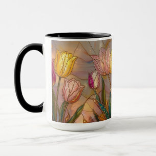 Taza Tulipán de Vidrio Emplomado: Arte Floral