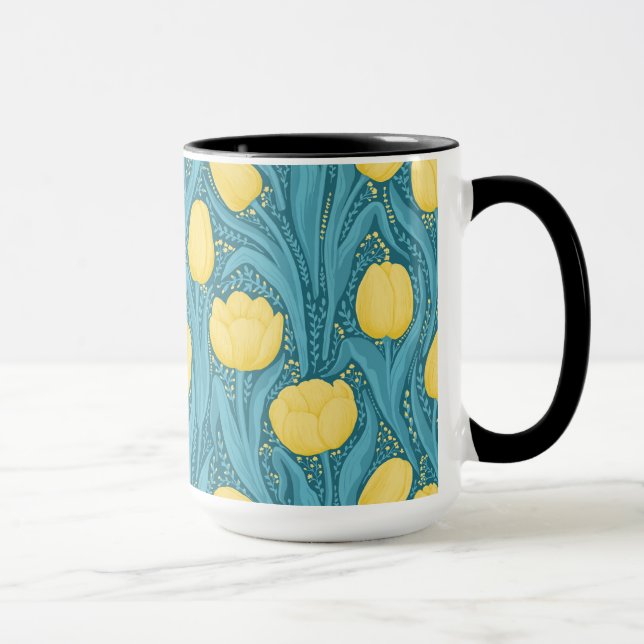 Taza Tulipanes azules y amarillos (Derecha)