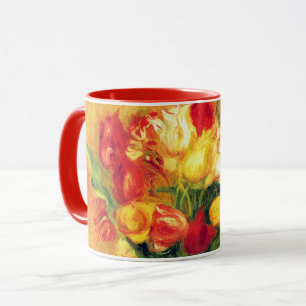 Taza Tulipanes de Pierre Renoir, Arte Impresionista Vin