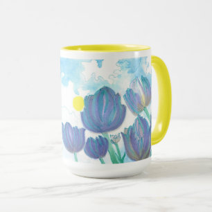 Taza Tulipanes en la acuarela solar