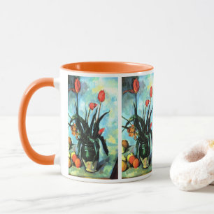 Taza Tulipanes en un jarrón de Paul Cezanne, Arte Vinta