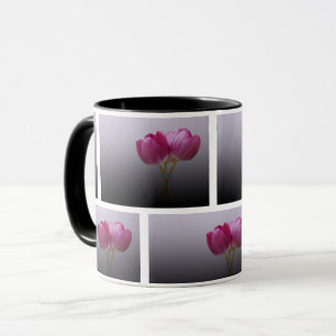 Taza Tulipanes Frescos Rosa - Elegante Arte Floral Spri