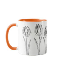 Tulips Flores Dibujando jardinero Mug