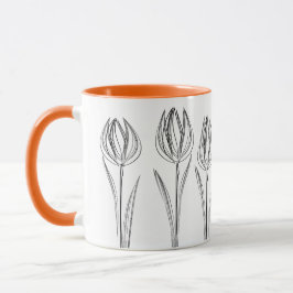 Taza Tulips Flores Dibujando jardinero Mug