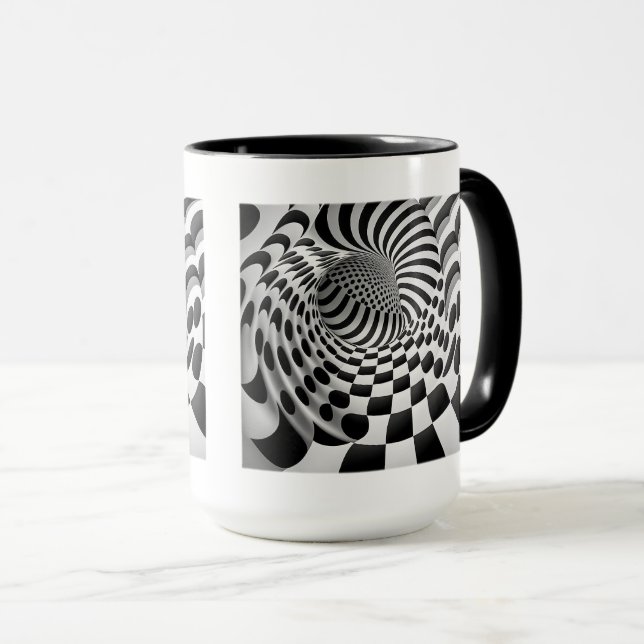 Taza Túnel de Op Art Combo Mug, 15 oz (Anverso derecho)