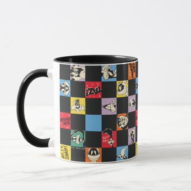 Taza TUNES™ en blanco y negro en el verificador de colo (Izquierda)