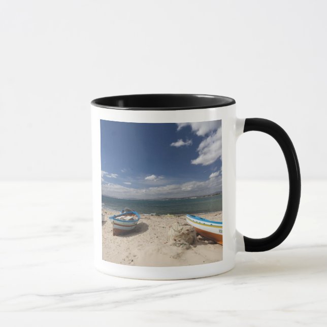 Taza Túnez, Cap Bon, Hammamet, barcos de pesca en (Derecha)