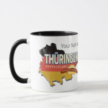 Turingia Alemania Retro Estado Federal Mapa Vintag