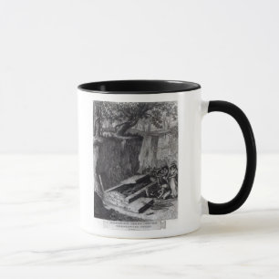 Taza Turistas que ven la abertura de un antiguo