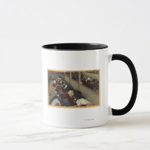 Taza Turistas que ven los jardines del submarino
