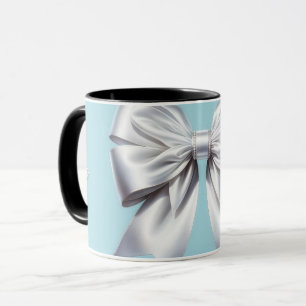 Taza Turquesa Azul Huevo de Robin Gran Lazo Blanco Nupc