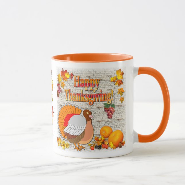 Taza Turquía y calabazas Acción de Gracias (Derecha)