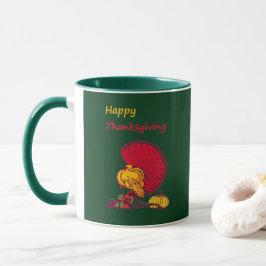 Taza Turquía y verduras felices Día de Acción de Gracia