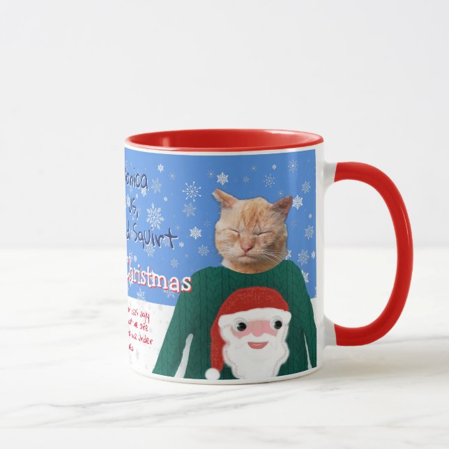 Taza Tus gatos en Navidades feos sudaderas foto Persona (Derecha)