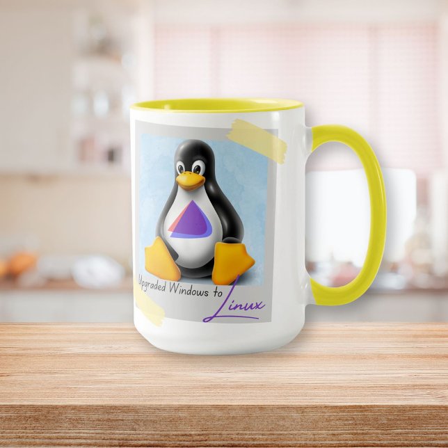 Taza Tux de SO Windows Endevour actualizado (Upgraded Windows Endevour OS Tux Mug)